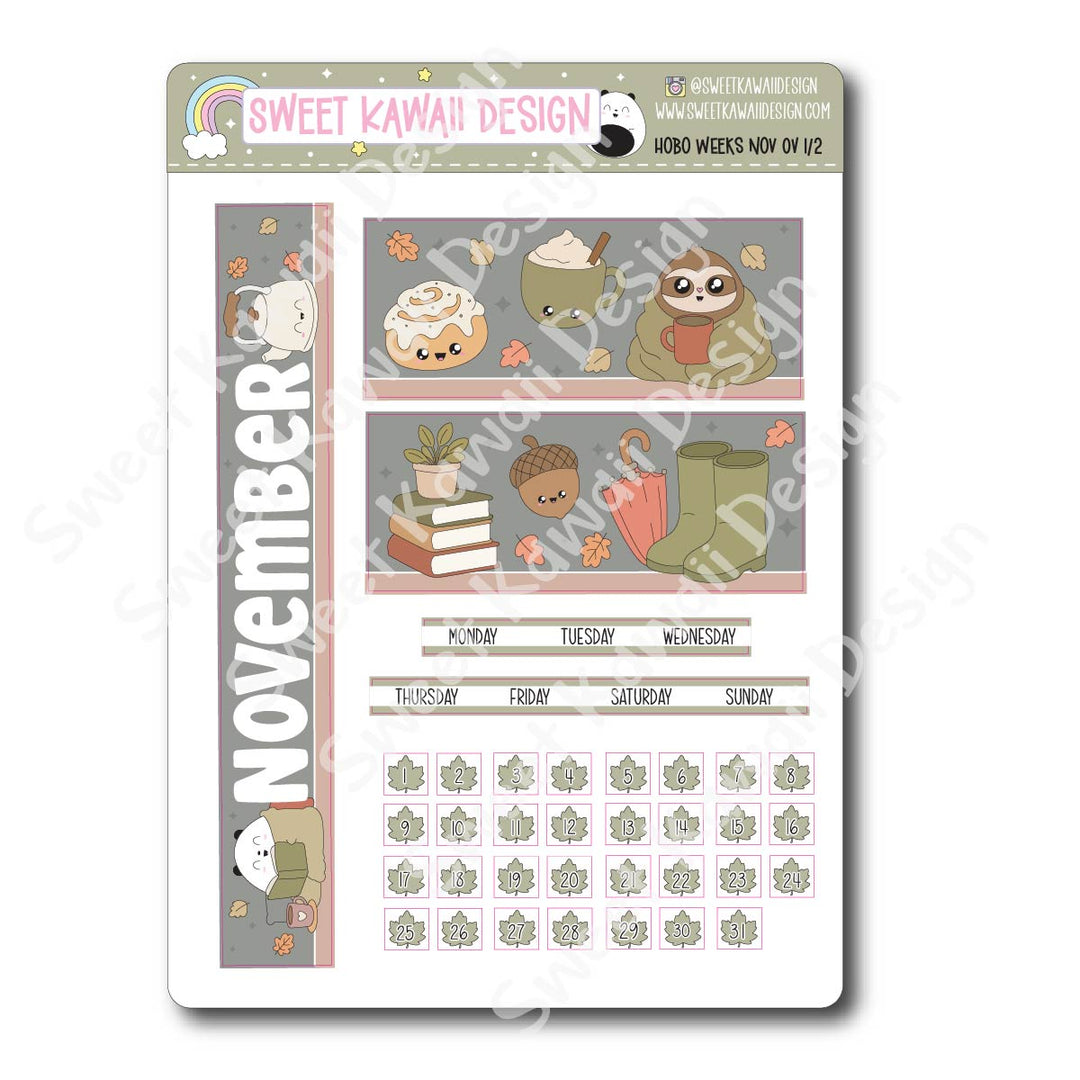 November 2026 Monthly Overview Stickers - HOBONICHI WEEKS