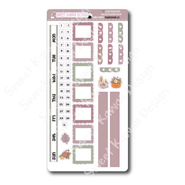 Weekly Kit - Thanksgiving - SIZE OPTIONS AVAILABLE