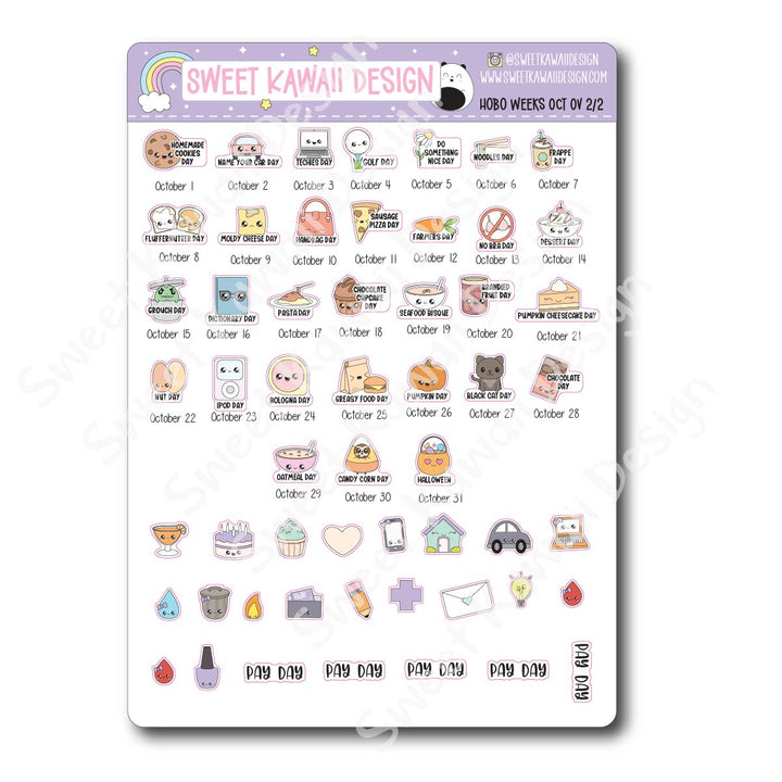 October 2026 Monthly Overview Stickers - HOBONICHI WEEKS