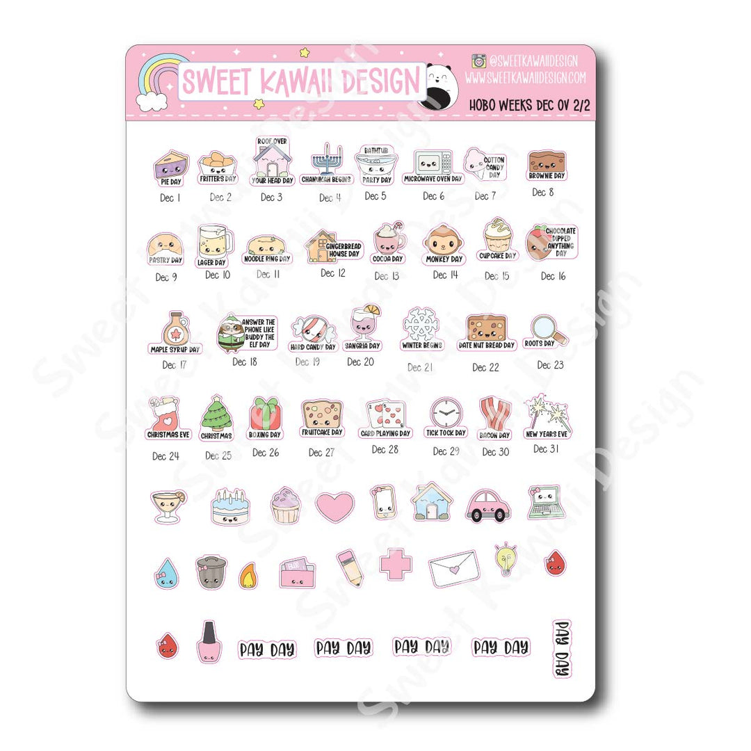 December 2026 Monthly Overview Stickers - HOBONICHI WEEKS