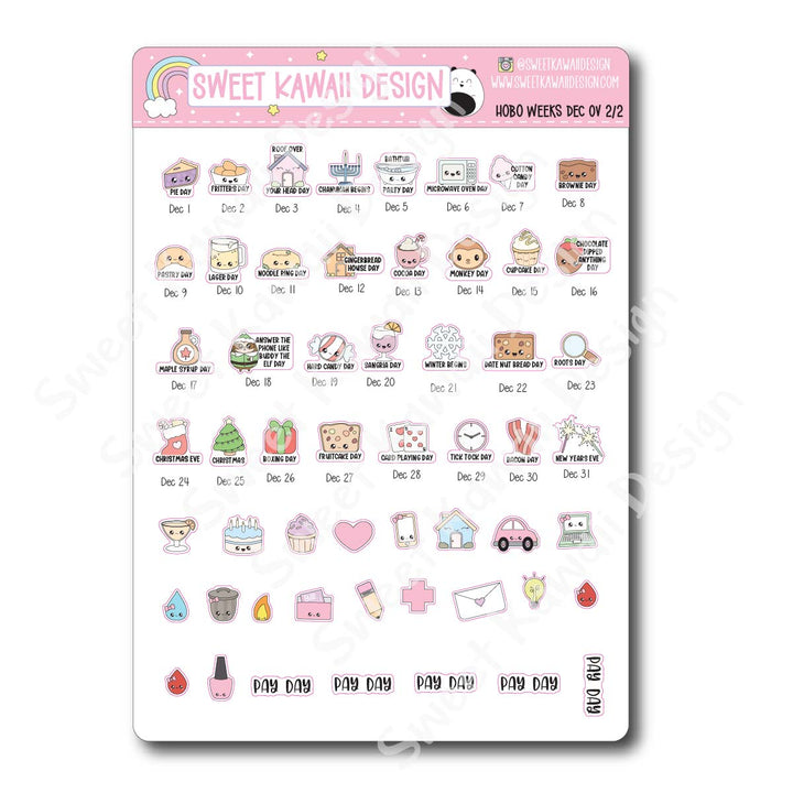 December 2026 Monthly Overview Stickers - HOBONICHI WEEKS