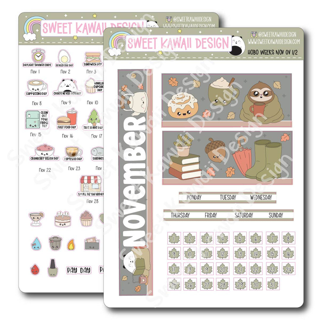 November 2026 Monthly Overview Stickers - HOBONICHI WEEKS