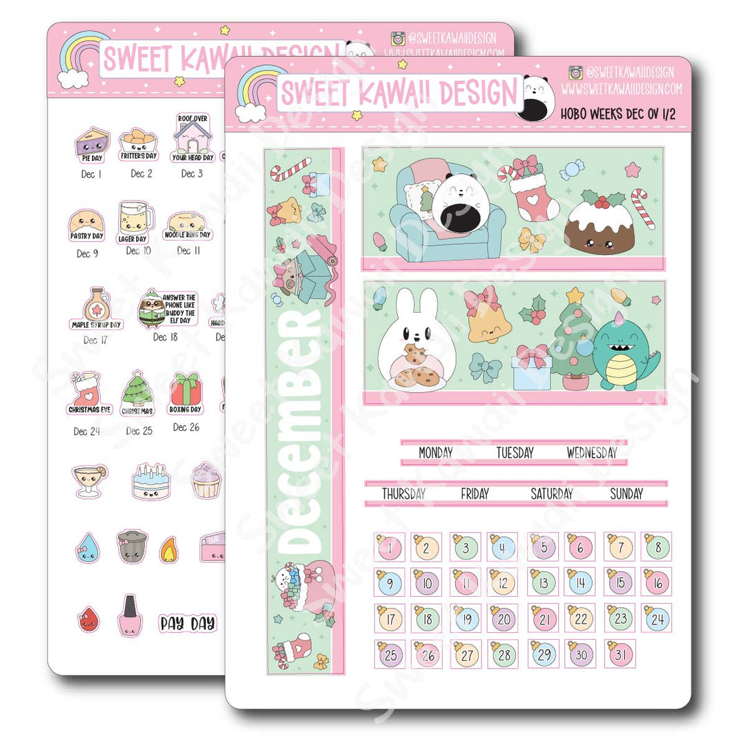 December 2026 Monthly Overview Stickers - HOBONICHI WEEKS