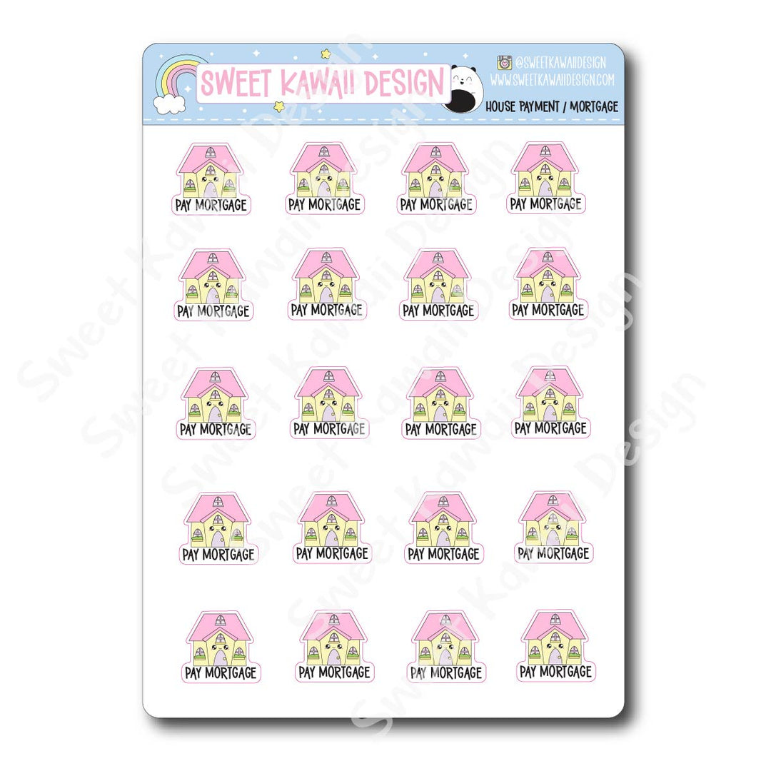 Kawaii House Payment Stickers