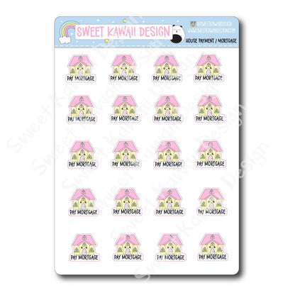 Kawaii House Payment Stickers