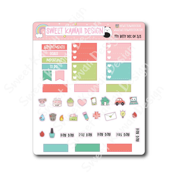 Itty Bitty December 2025 Monthly Overview Stickers