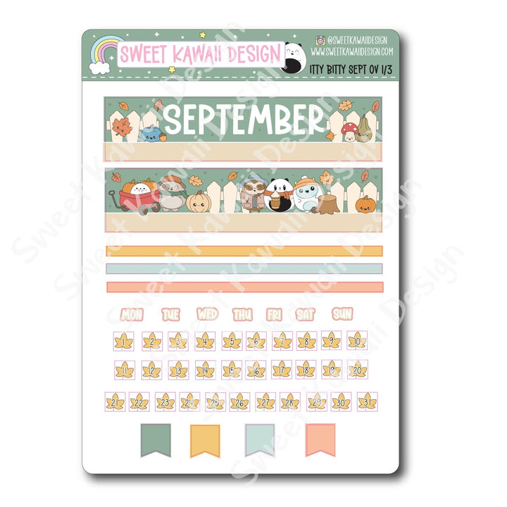 Itty Bitty September 2025 Monthly Overview Stickers