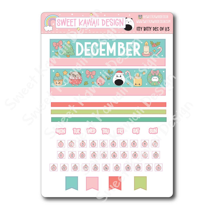 Itty Bitty December 2025 Monthly Overview Stickers