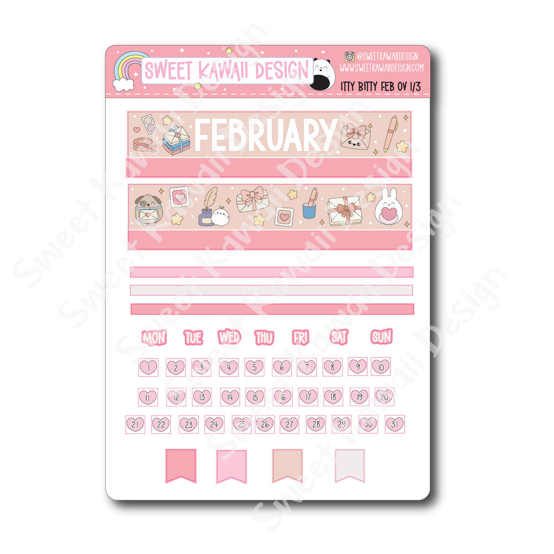 Itty Bitty February 2026 Monthly Overview Stickers