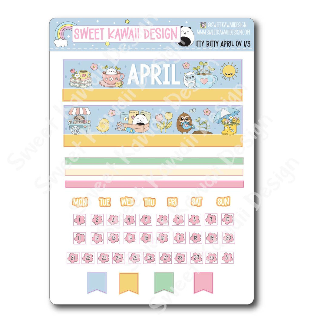 Itty Bitty April 2026 Monthly Overview Stickers