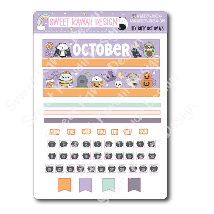Itty Bitty October 2026 Monthly Overview Stickers