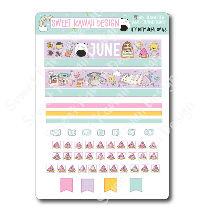 Itty Bitty June 2026 Monthly Overview Stickers
