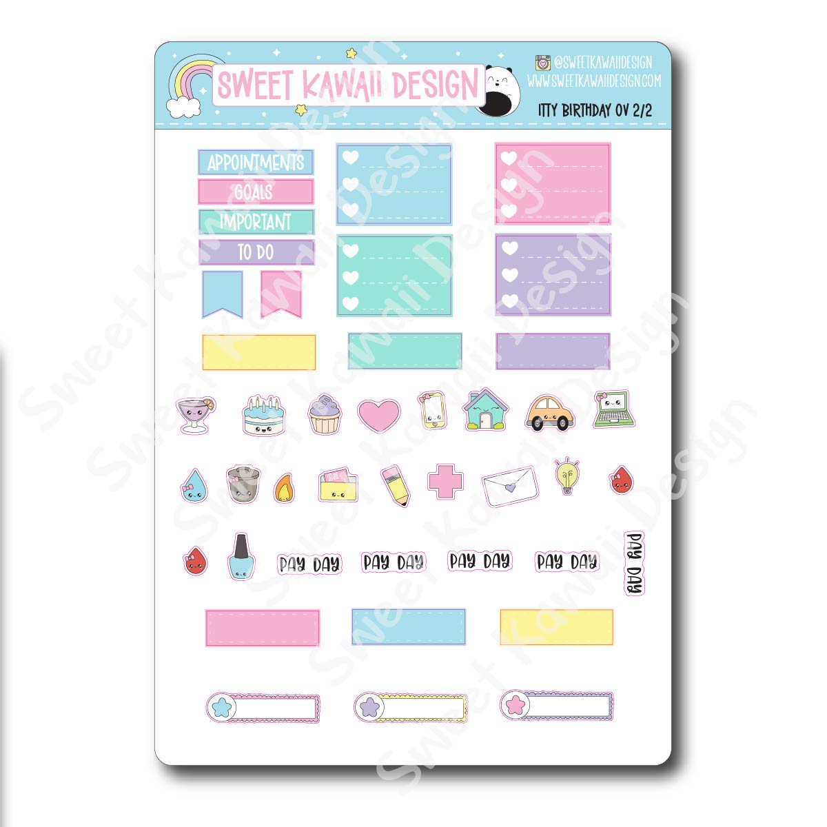 Birthday Monthly Overview Stickers - Itty Bitty