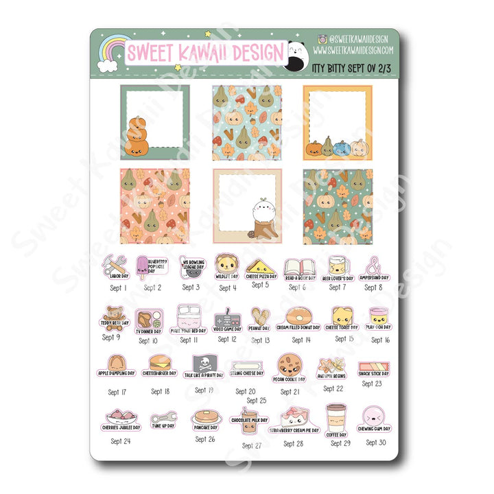 Itty Bitty September 2025 Monthly Overview Stickers