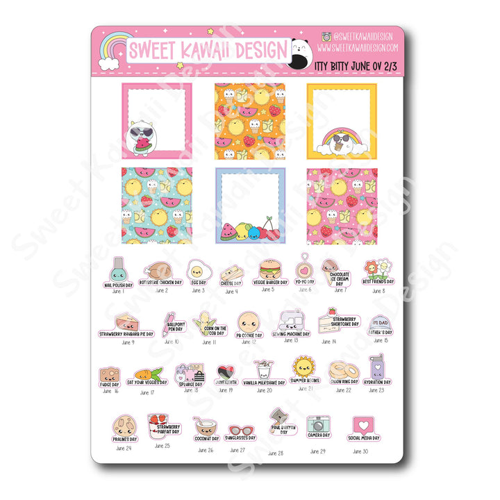 Itty Bitty June 2025 Monthly Overview Stickers