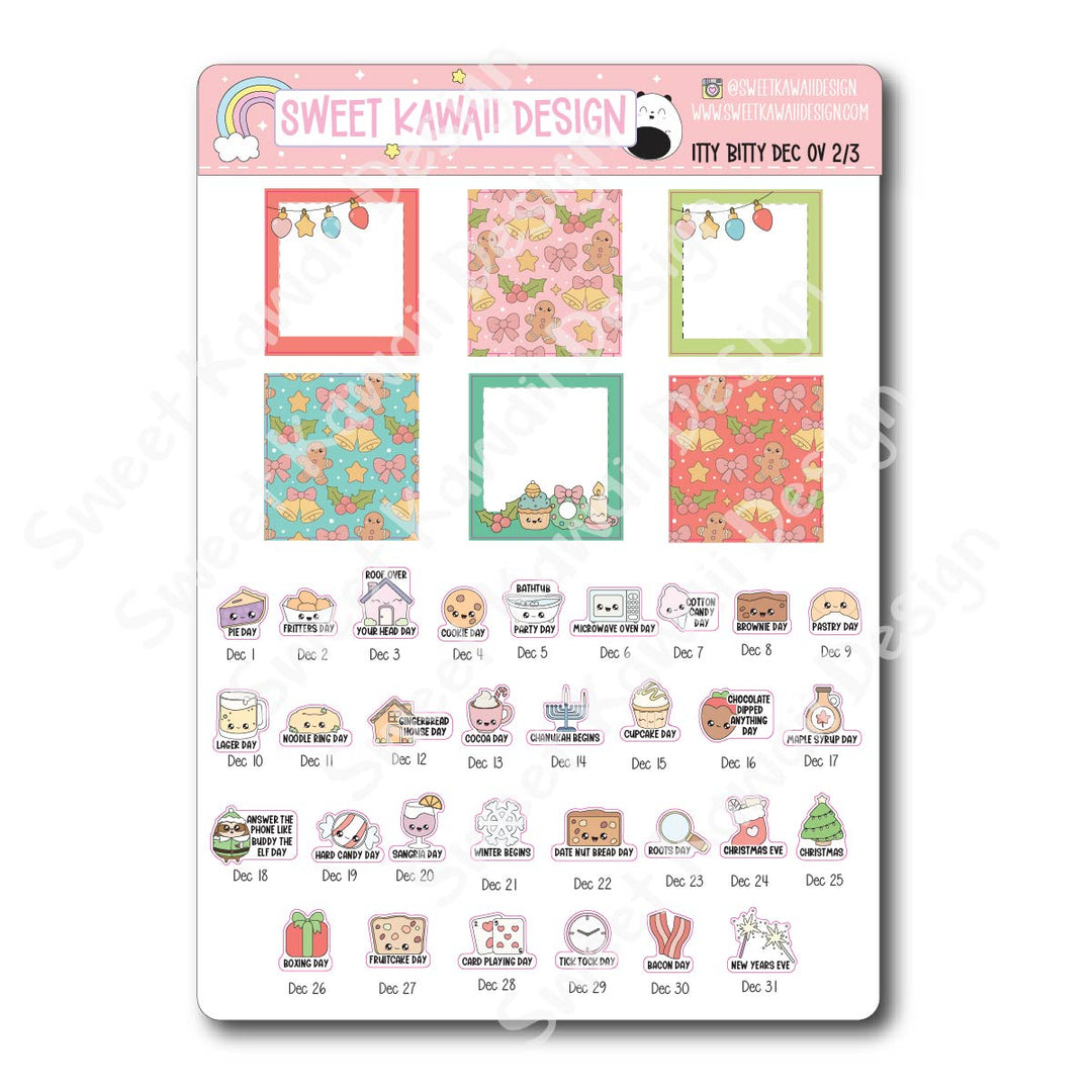 Itty Bitty December 2025 Monthly Overview Stickers