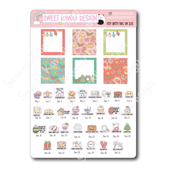 Itty Bitty December 2025 Monthly Overview Stickers