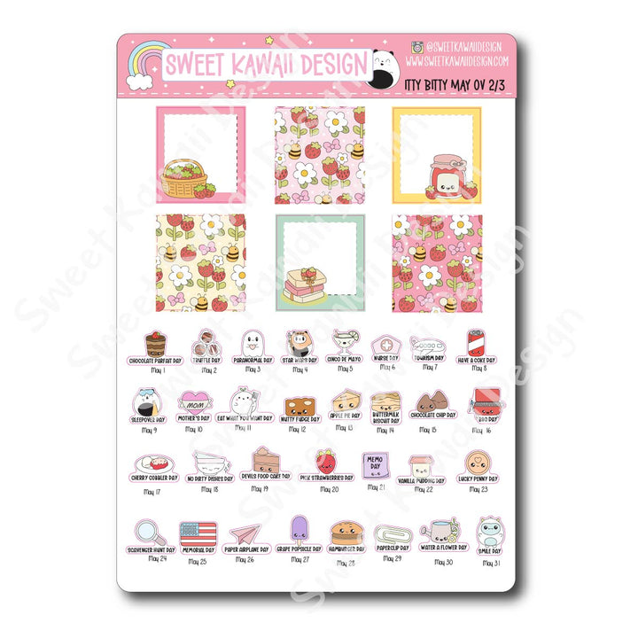 Itty Bitty May 2026 Monthly Overview Stickers