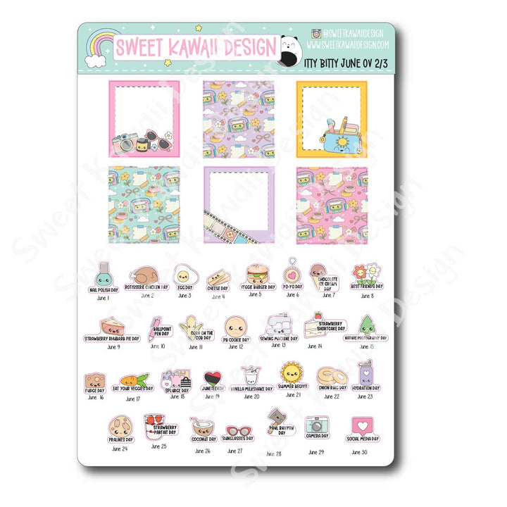 Itty Bitty June 2026 Monthly Overview Stickers