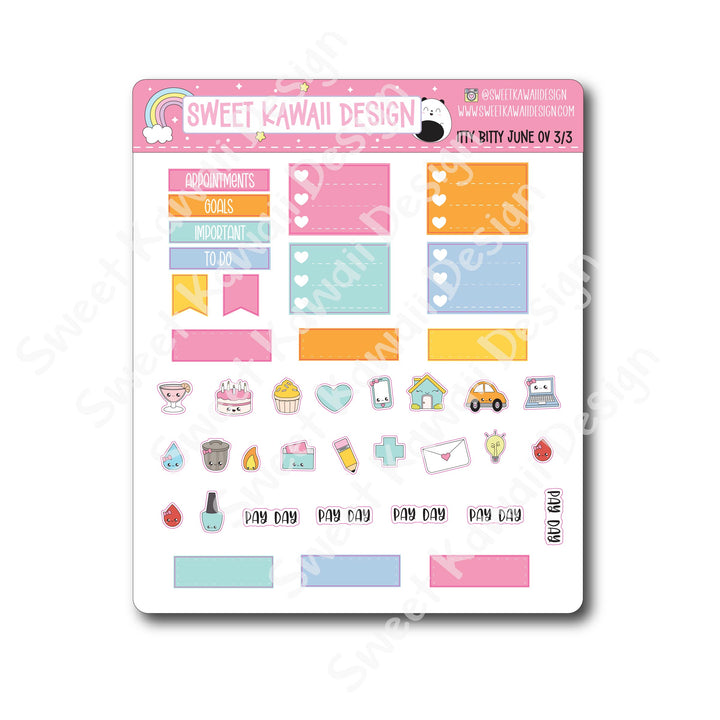 Itty Bitty June 2025 Monthly Overview Stickers