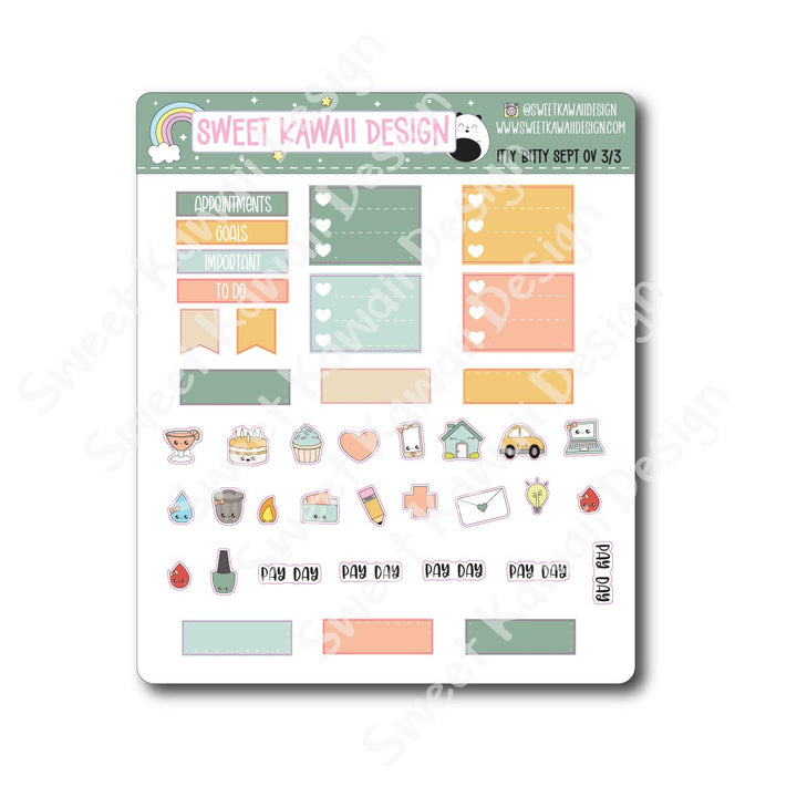 Itty Bitty September 2025 Monthly Overview Stickers