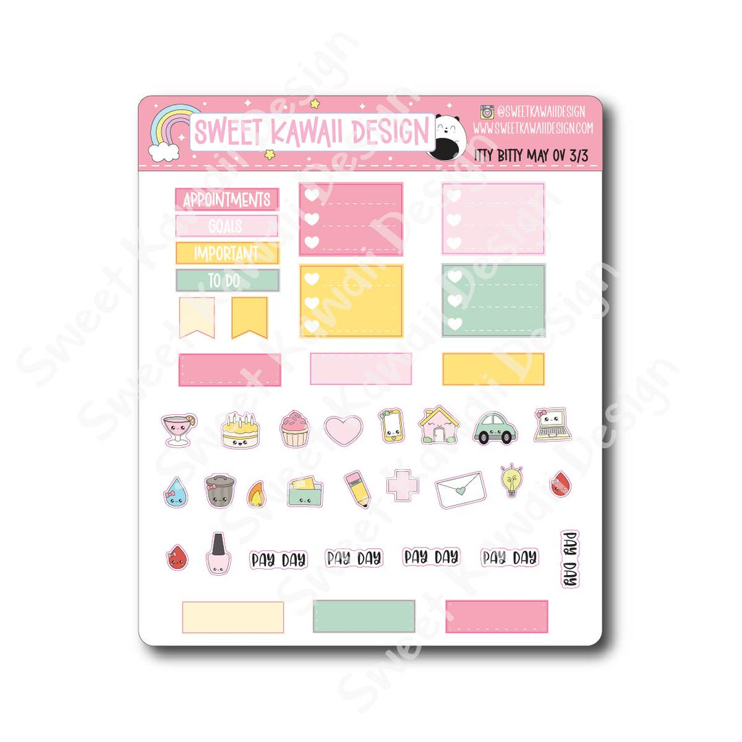 Itty Bitty May 2026 Monthly Overview Stickers