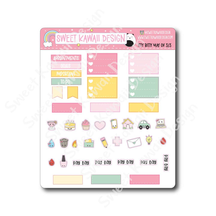 Itty Bitty May 2026 Monthly Overview Stickers