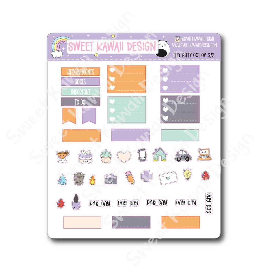 Itty Bitty October 2026 Monthly Overview Stickers