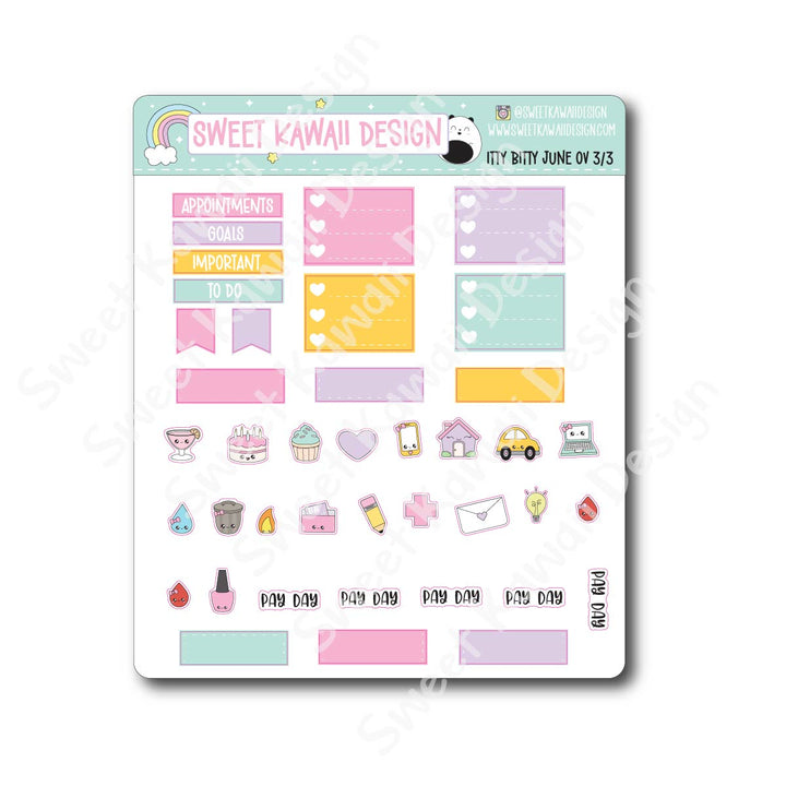 Itty Bitty June 2026 Monthly Overview Stickers