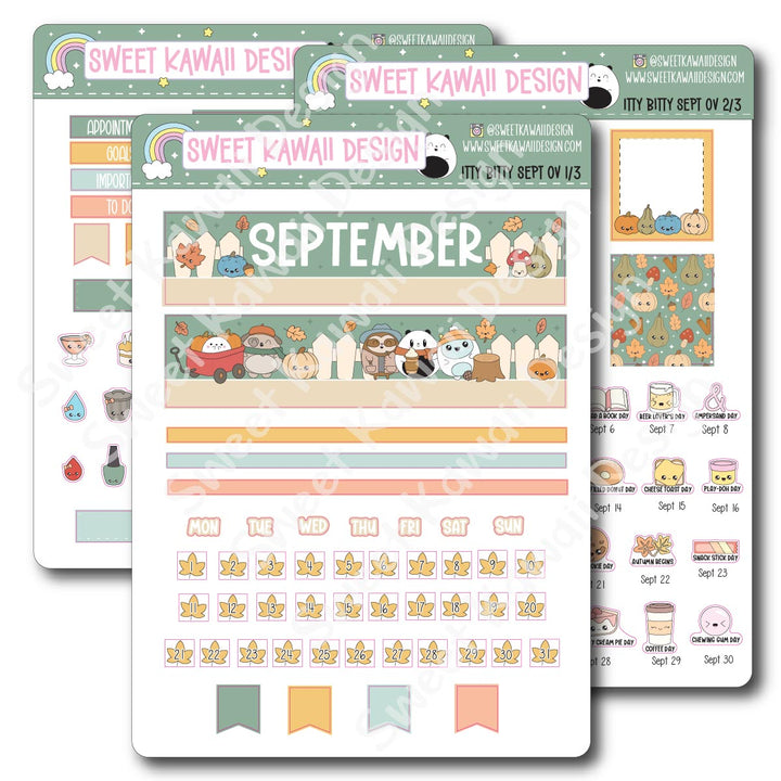 Itty Bitty September 2025 Monthly Overview Stickers