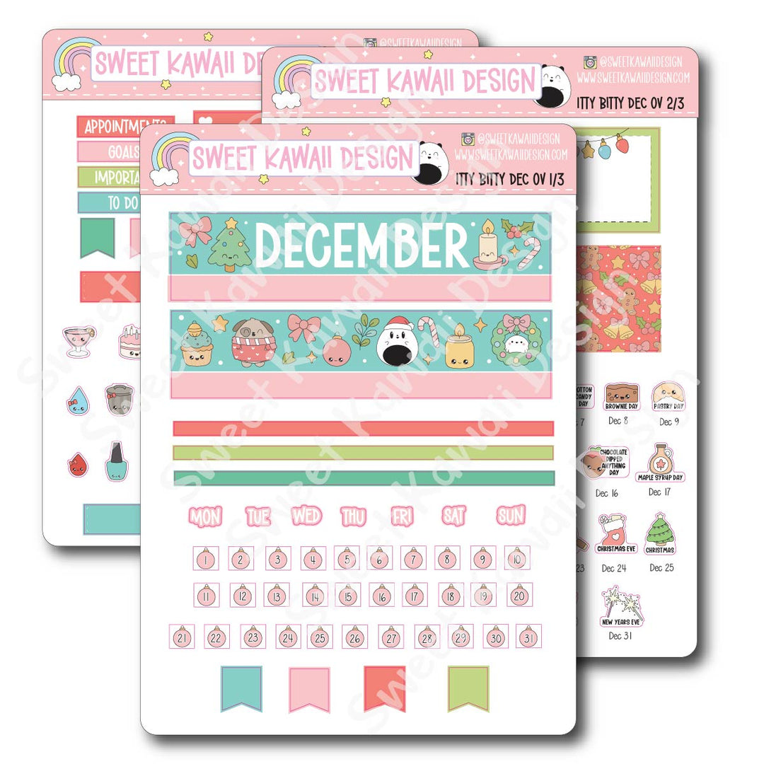 Itty Bitty December 2025 Monthly Overview Stickers