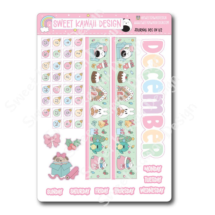 December 2026 Monthly Overview Stickers - Journal