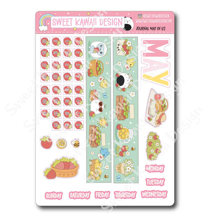 May 2026 Monthly Overview Stickers - Journal