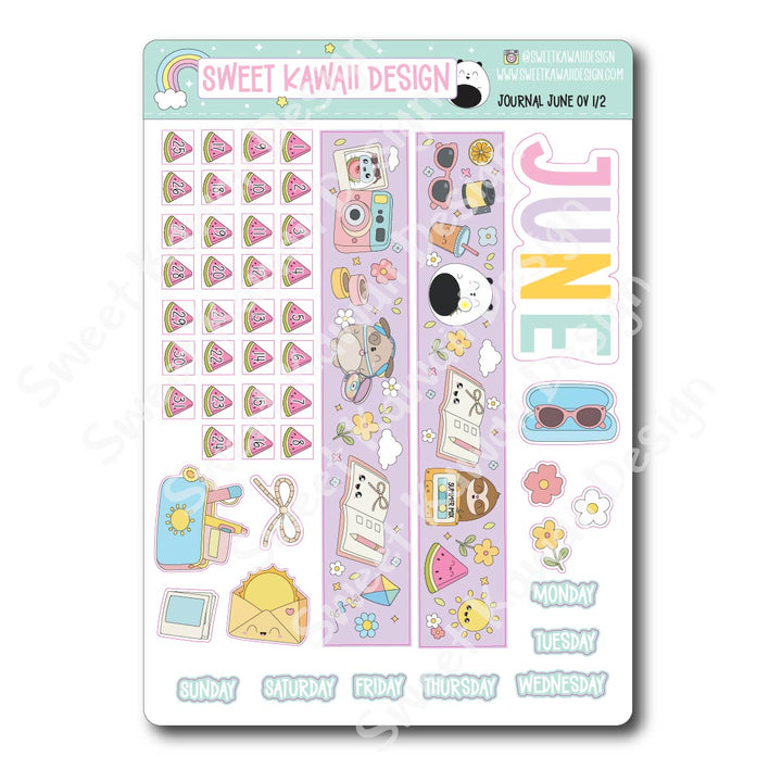 June 2026 Monthly Overview Stickers - Journal