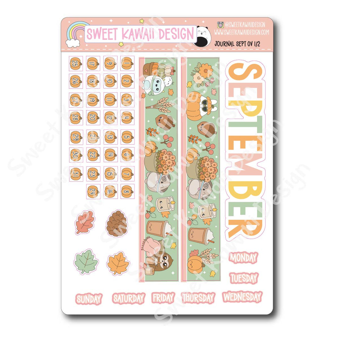 September 2026 Monthly Overview Stickers - Journal