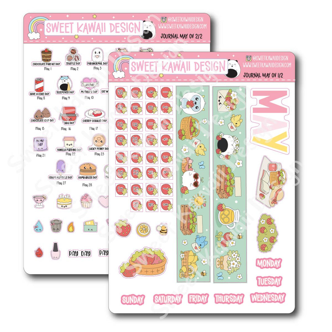 May 2026 Monthly Overview Stickers - Journal