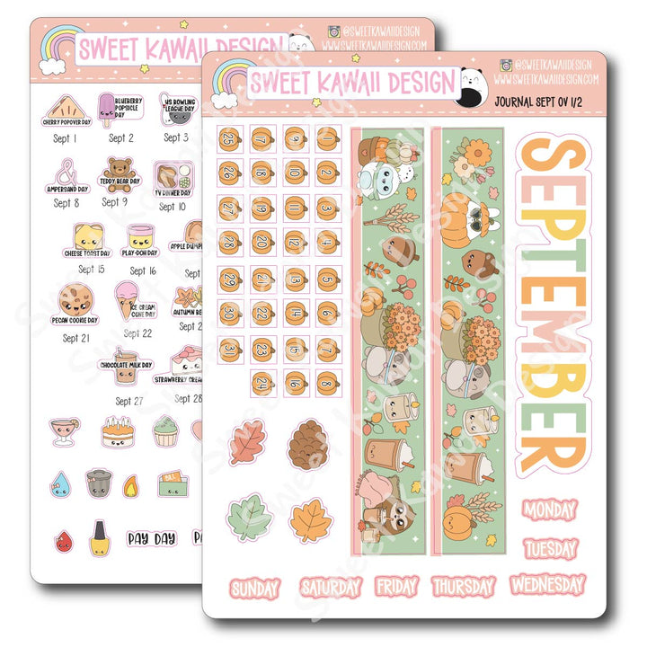 September 2026 Monthly Overview Stickers - Journal