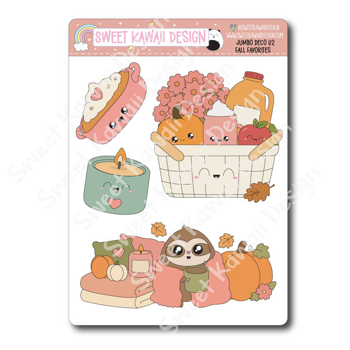 Kawaii Jumbo Deco Stickers - Fall Favorites
