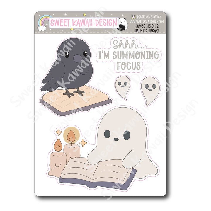 Kawaii Jumbo Deco Stickers - Haunted Library