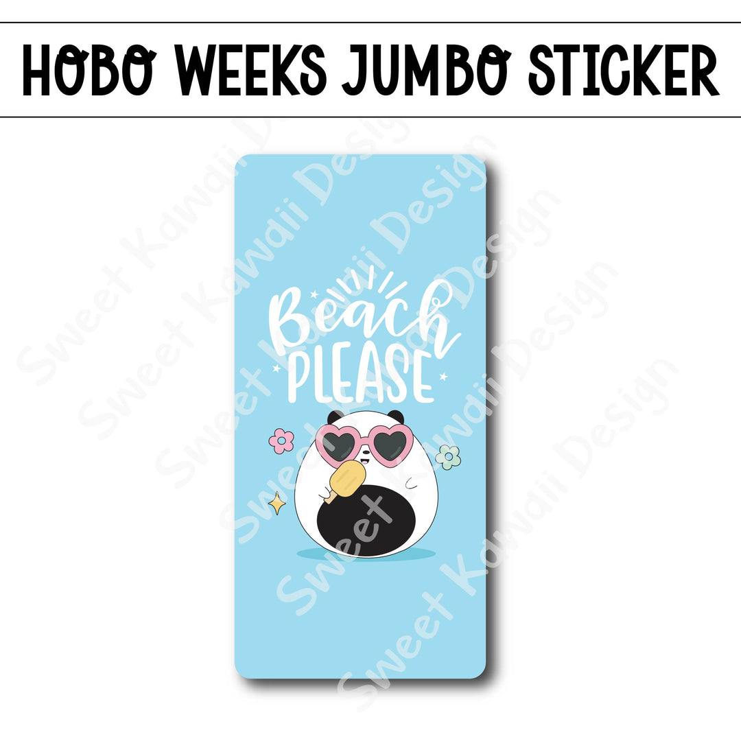 Kawaii Jumbo Sticker - Beach Please