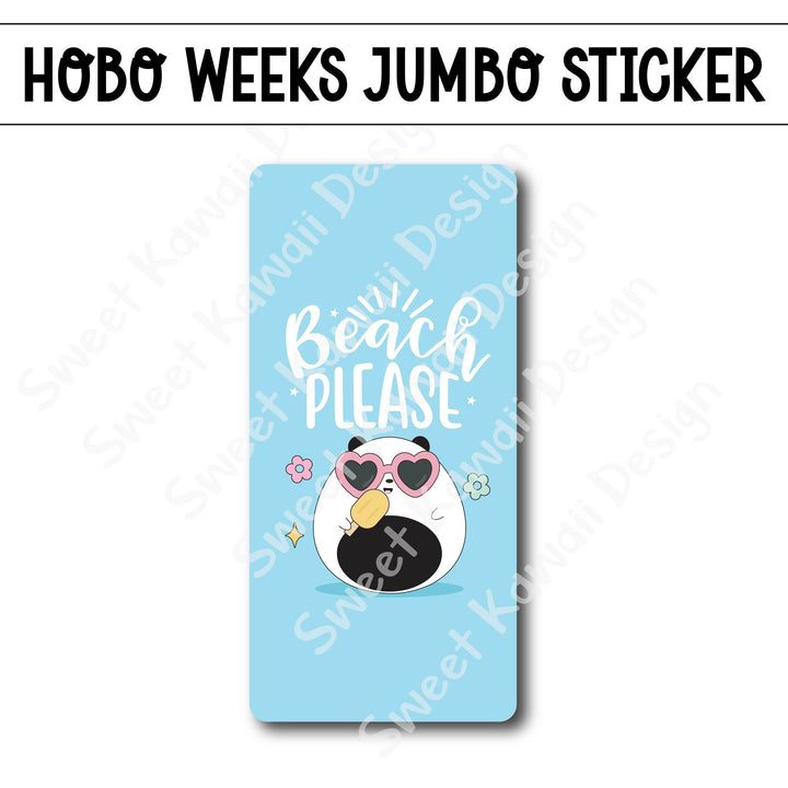 Kawaii Jumbo Sticker - Beach Please