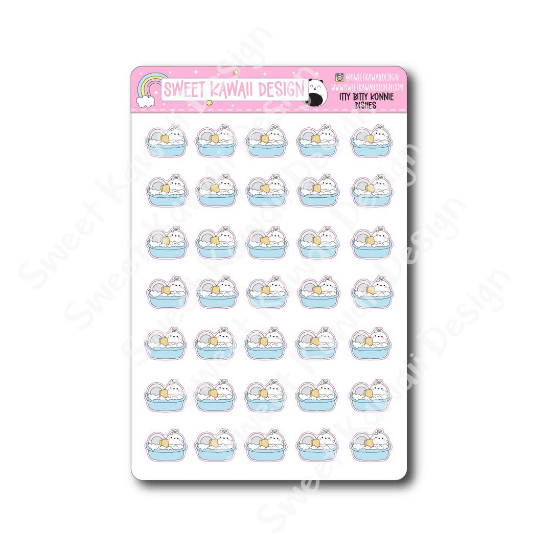 Kawaii Konnie Stickers - Dishes