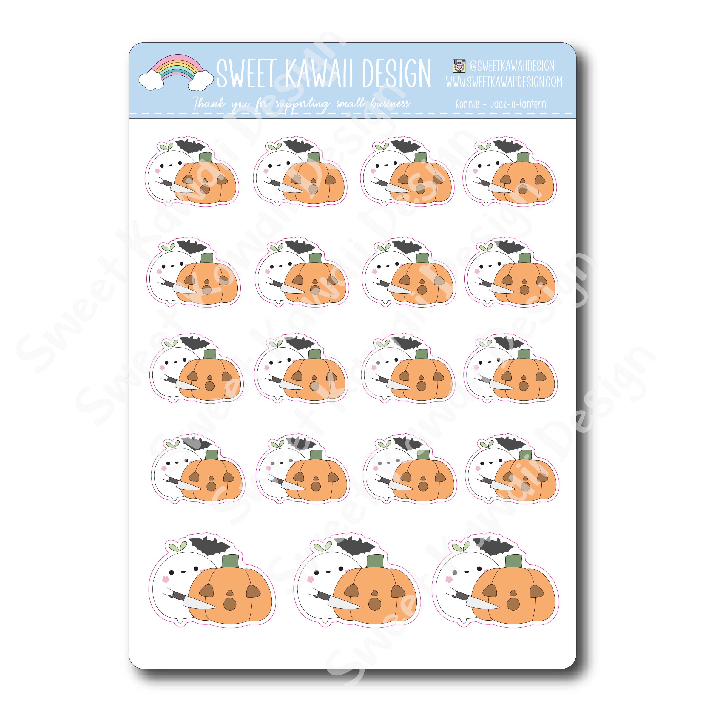 Kawaii Konnie Stickers - Jack-o-lantern