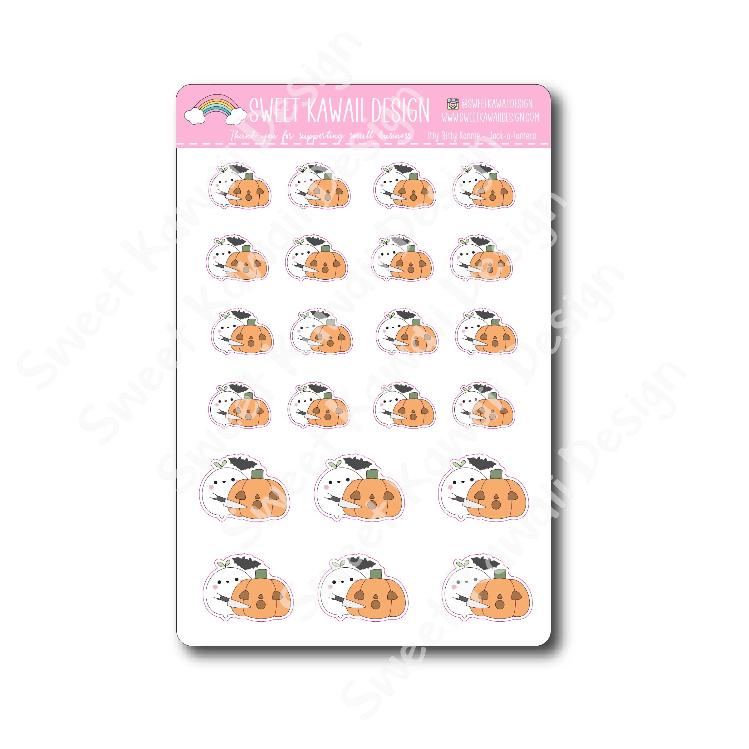 Kawaii Konnie Stickers - Jack-o-lantern