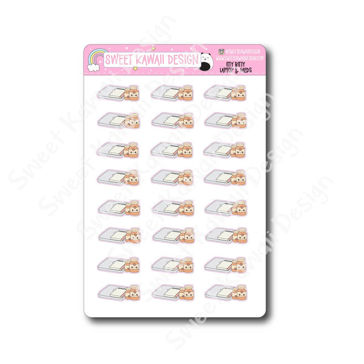 Kawaii Laptop and Meds Stickers