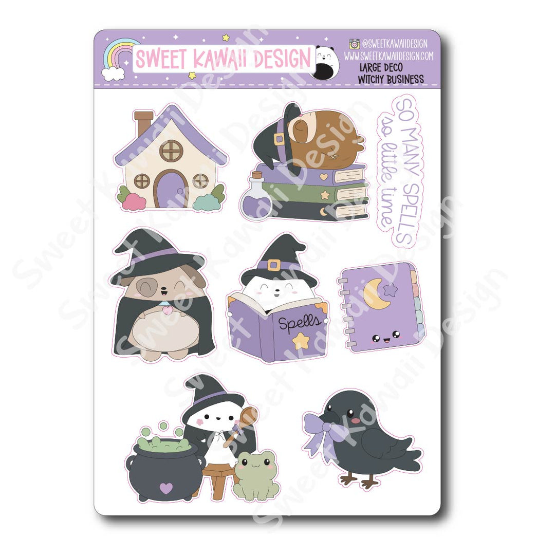 Kawaii Witchy Business Deco (LARGE) Stickers