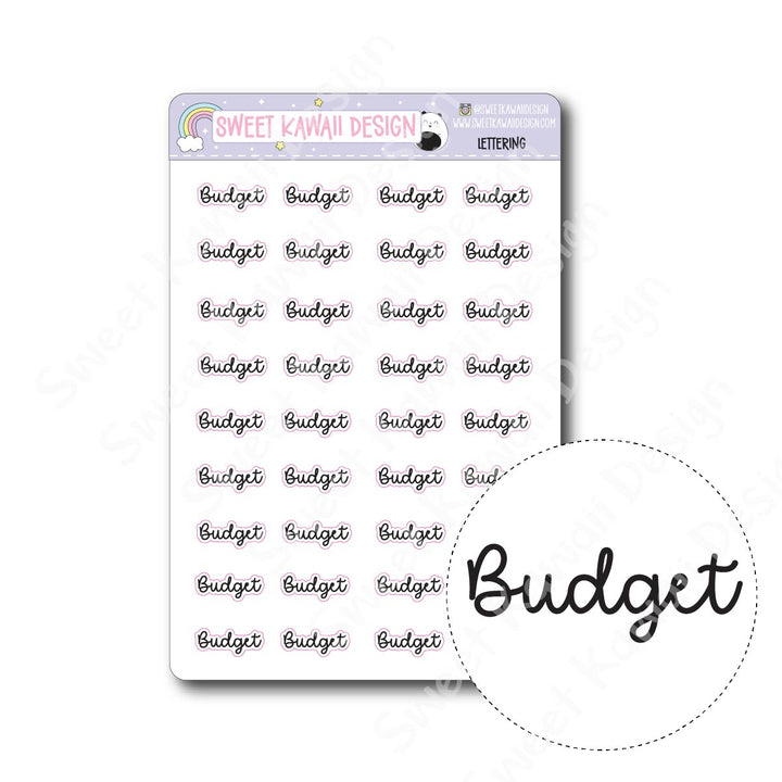 Lettering - Budget (Cursive)
