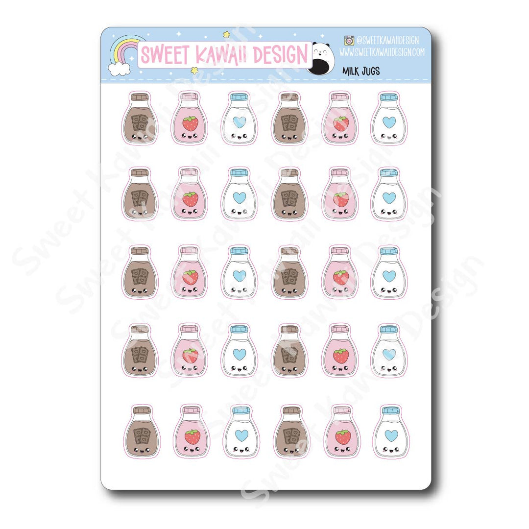 Kawaii Milk Jug Stickers