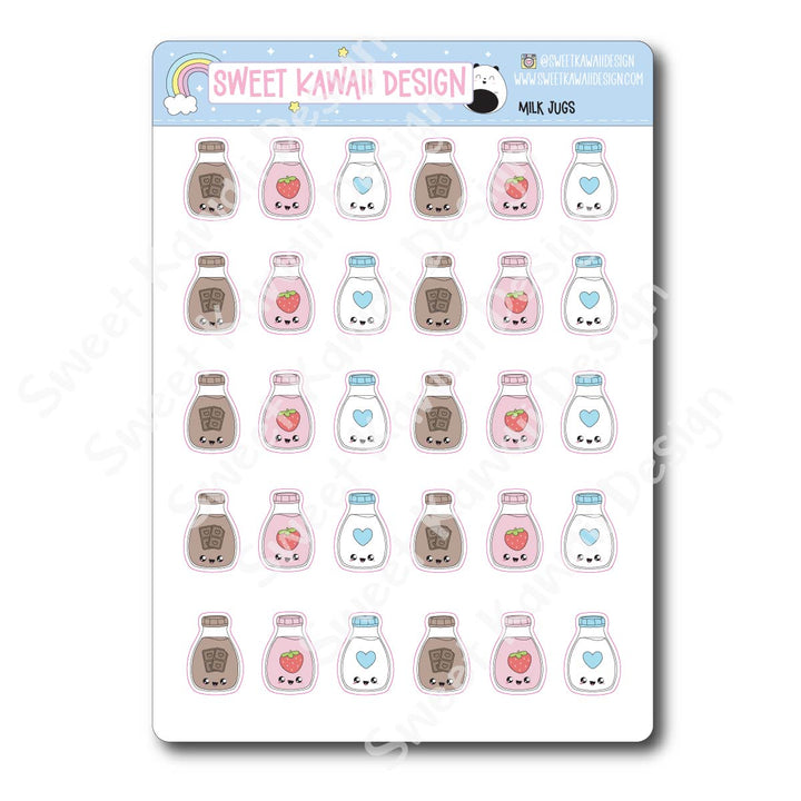 Kawaii Milk Jug Stickers