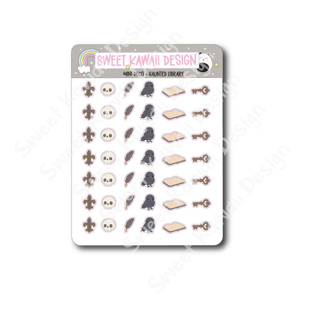 Kawaii Mini Deco Stickers - Haunted Library
